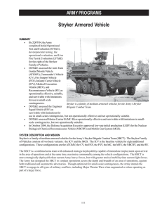 Stryker Armored Vehicle ARMY PROGRAMS