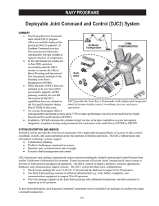 Deployable Joint Command and Control (DJC2) System NAVY PROGRAMS