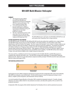 MH-60R Multi-Mission Helicopter NAVY PROGRAMS