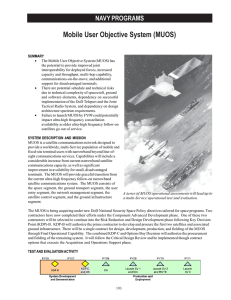 Mobile User Objective System (MUOS) NAVY PROGRAMS