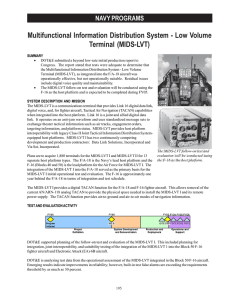 Multifunctional Information Distribution System - Low Volume Terminal (MIDS-LVT) NAVY PROGRAMS