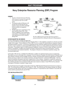 Navy Enterprise Resource Planning (ERP) Program NAVY PROGRAMS