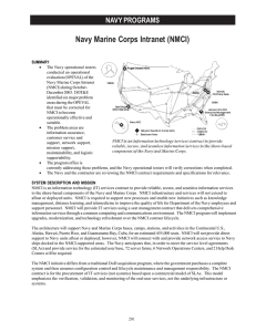 Navy Marine Corps Intranet (NMCI) NAVY PROGRAMS