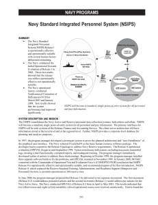 Navy Standard Integrated Personnel System (NSIPS) NAVY PROGRAMS