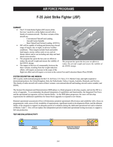F-35 Joint Strike Fighter (JSF) AIR FORCE PROGRAMS
