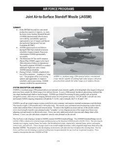 Joint Air-to-Surface Standoff Missile (JASSM) AIR FORCE PROGRAMS