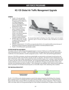 KC-135 Global Air Traffic Management Upgrade AIR FORCE PROGRAMS