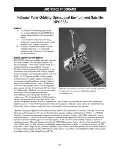 National Polar-Orbiting Operational Environment Satellite (NPOESS) AIR FORCE PROGRAMS