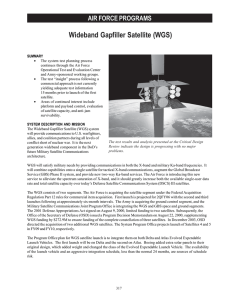 Wideband Gapfiller Satellite (WGS) AIR FORCE PROGRAMS