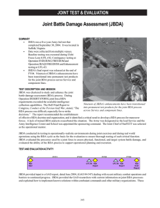 Joint Battle Damage Assessment (JBDA) JOINT TEST &amp; EVALUATION