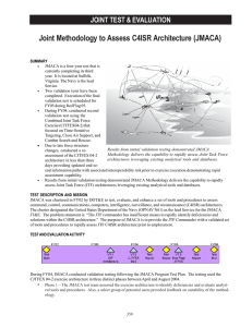 Joint Methodology to Assess C4ISR Architecture (JMACA) JOINT TEST &amp; EVALUATION