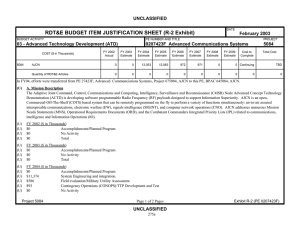 RDT&amp;E BUDGET ITEM JUSTIFICATION SHEET (R-2 Exhibit)