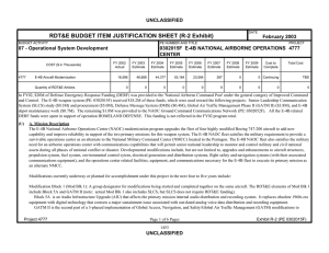 RDT&amp;E BUDGET ITEM JUSTIFICATION SHEET (R-2 Exhibit)