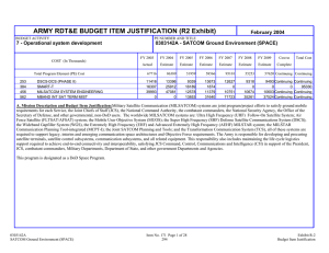 ARMY RDT&amp;E BUDGET ITEM JUSTIFICATION (R2 Exhibit) February 2004