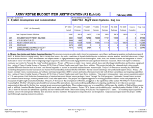 ARMY RDT&amp;E BUDGET ITEM JUSTIFICATION (R2 Exhibit) February 2004