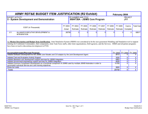 ARMY RDT&amp;E BUDGET ITEM JUSTIFICATION (R2 Exhibit) February 2004