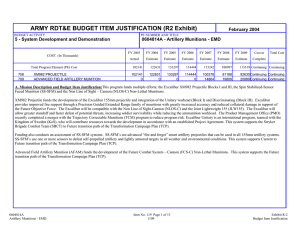 ARMY RDT&amp;E BUDGET ITEM JUSTIFICATION (R2 Exhibit) February 2004
