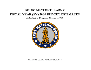 FISCAL YEAR (FY) 2005 BUDGET ESTIMATES DEPARTMENT OF THE ARMY