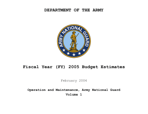 DEPARTMENT OF THE ARMY Fiscal Year (FY) 2005 Budget Estimates February 2004