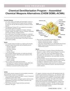 Chemical Demilitarization Program – Assembled Chemical Weapons Alternatives (CHEM DEMIL-ACWA)