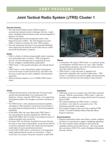 Joint Tactical Radio System (JTRS) Cluster 1