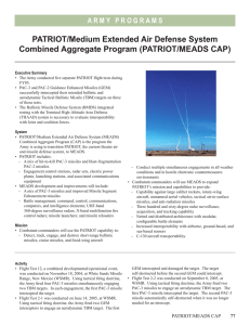 PATRIOT/Medium Extended Air Defense System Combined Aggregate Program (PATRIOT/MEADS CAP)
