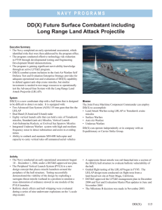 DD(X) Future Surface Combatant including Long Range Land Attack Projectile