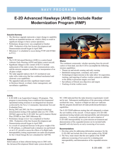 E-2D Advanced Hawkeye (AHE) to include Radar Modernization Program (RMP)