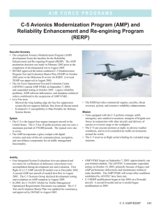 C-5 Avionics Modernization Program (AMP) and Reliability Enhancement and Re-engining Program (RERP)
