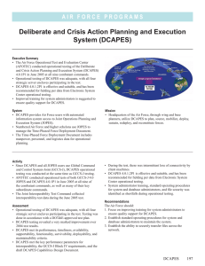 Deliberate and Crisis Action Planning and Execution System (DCAPES)