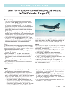 Joint Air-to-Surface Standoff Missile (JASSM) and JASSM Extended Range (ER)
