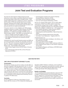 Joint Test and Evaluation Programs