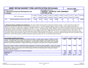 ARMY RDT&amp;E BUDGET ITEM JUSTIFICATION (R2 Exhibit)