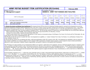 ARMY RDT&amp;E BUDGET ITEM JUSTIFICATION (R2 Exhibit) February 2005