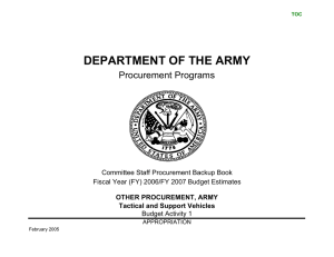 DEPARTMENT OF THE ARMY Procurement Programs