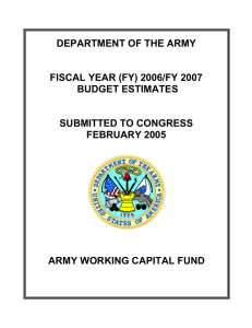 DEPARTMENT OF THE ARMY  FISCAL YEAR (FY) 2006/FY 2007 BUDGET ESTIMATES