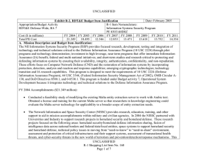 UNCLASSIFIED  : Appropriation/Budget Activity