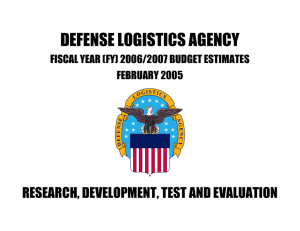 DEFENSE LOGISTICS AGENCY RESEARCH, DEVELOPMENT, TEST AND EVALUATION FEBRUARY 2005