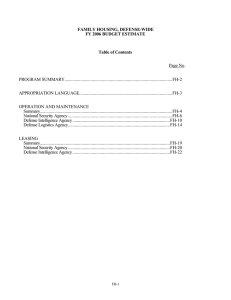 FAMILY HOUSING, DEFENSE-WIDE FY 2006 BUDGET ESTIMATE  Table of Contents