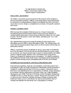FY 2006 BUDGET ESTIMATES Military Construction, Defense-Wide Special Program Considerations