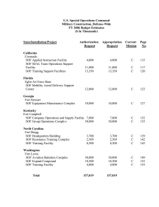 U.S. Special Operations Command Military Construction, Defense-Wide FY 2006 Budget Estimates