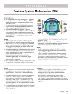 Business Systems Modernization (BSM)