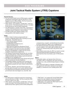 Joint Tactical Radio System (JTRS) Capstone