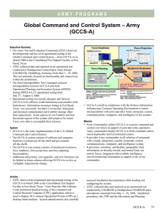 Global Command and Control System – Army (GCCS-A)