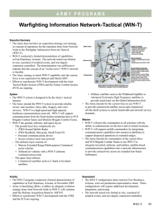 Warfighting Information Network-Tactical (WIN-T)