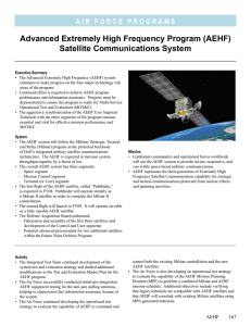 Advanced Extremely High Frequency Program (AEHF) Satellite Communications System