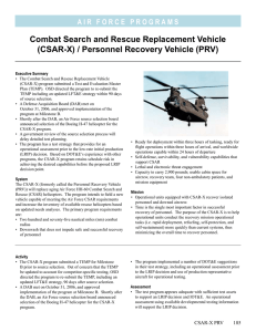 Combat Search and Rescue Replacement Vehicle