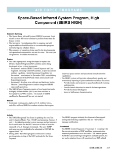 Space-Based Infrared System Program, High Component (SBIRS HIGH)