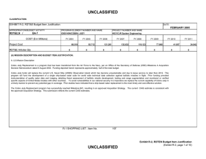 UNCLASSIFIED EXHIBIT R-2, RDT&amp;E Budget Item Justification COST ($ in Millions) FEBRUARY 2005