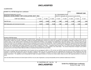 UNCLASSIFIED EXHIBIT R-2, RDT&amp;E Budget Item Justification FEBRUARY 2005